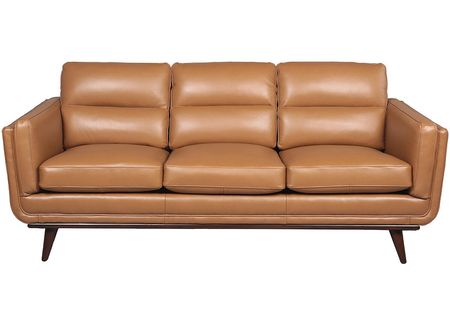 Savita Brown Leather 3 Pc. Living Room