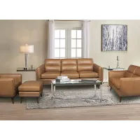 Savita Brown Leather 3 Pc. Living Room