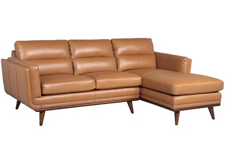 Savita Brown Leather 2 Pc. Sectional
