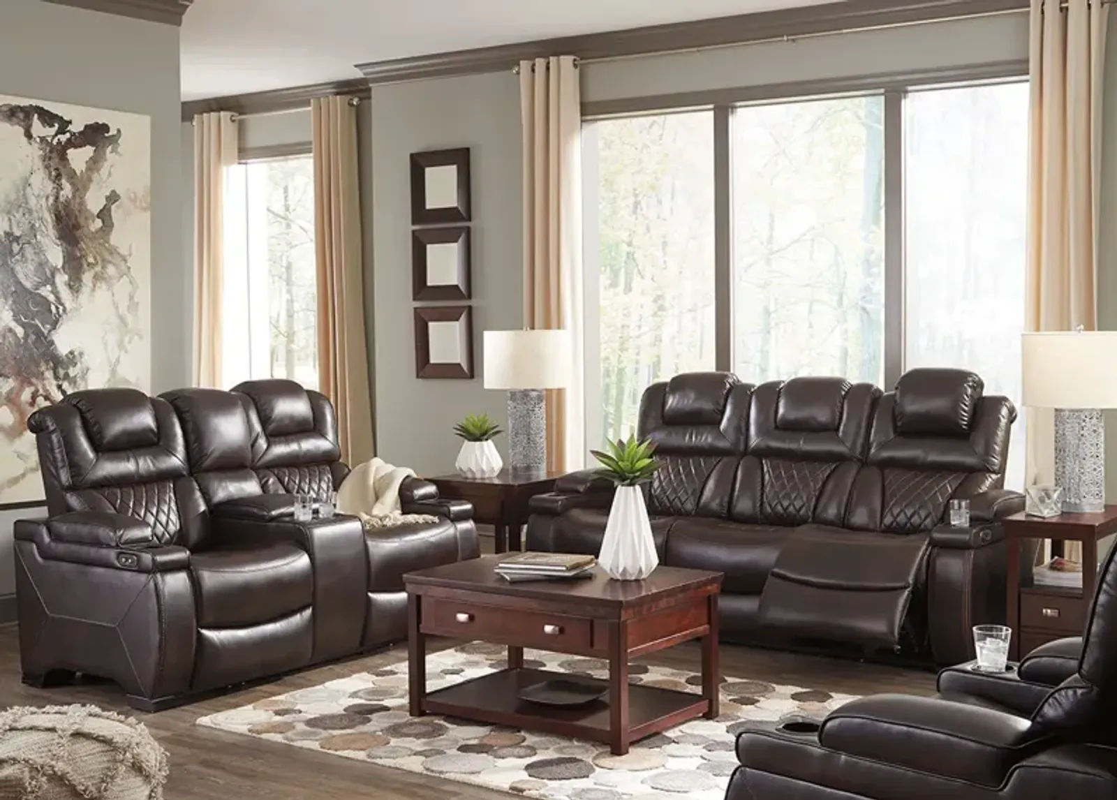 Warner 3 Pc. Power Reclining Living Room W/ Power Headrests