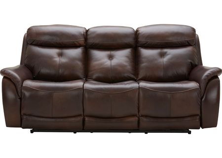Echo Brown Leather 2 Pc. Power Reclining Living Room W/ Power Headrests