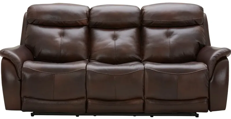 Echo Brown Leather 2 Pc. Power Reclining Living Room W/ Power Headrests