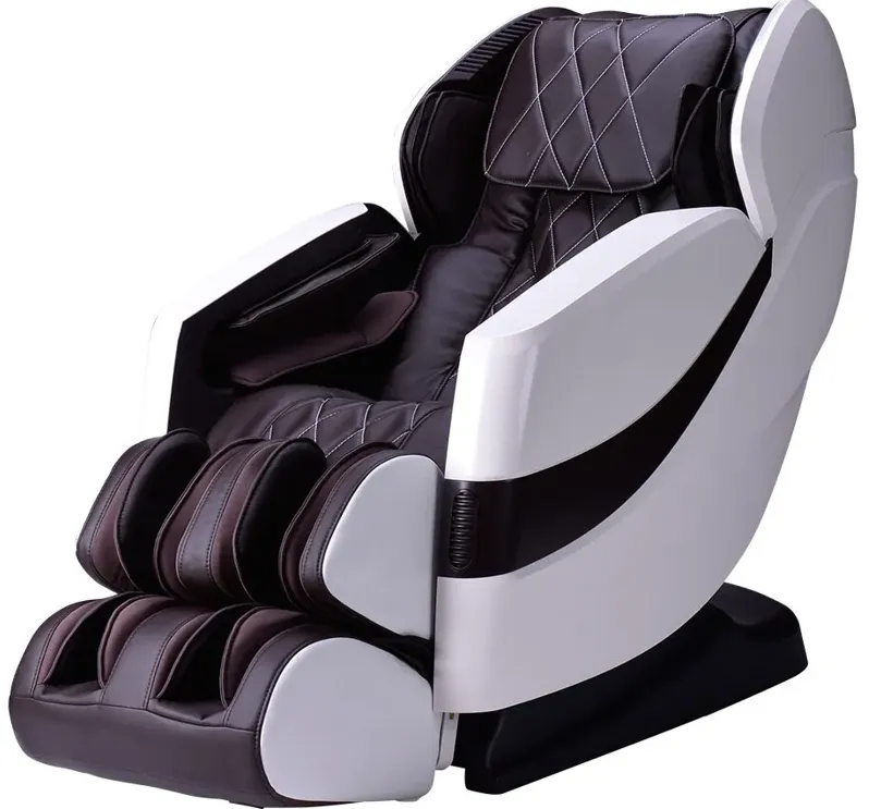 Enlighten Brown and White Massage Chair