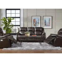 Vallen Brown 3 Pc. Leather Power Living Room W/ Power Headrests