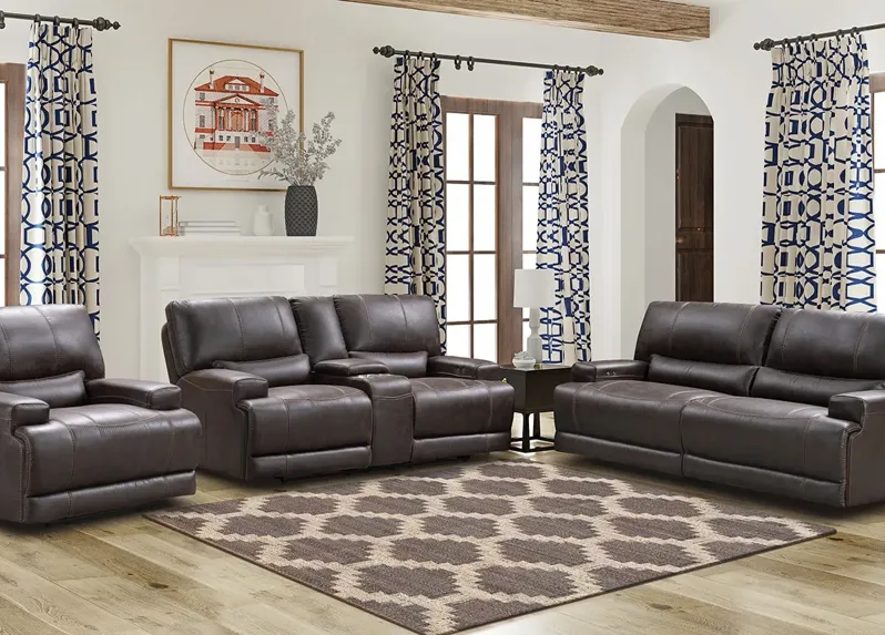 Bowery Brown Fabric 2 Pc. Power Living Room