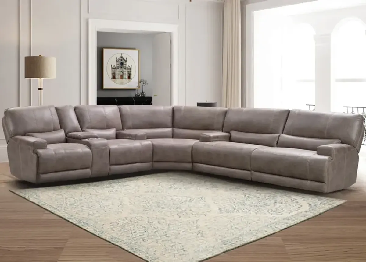 Bowery Beige Fabric 3 Pc. Power Sectional