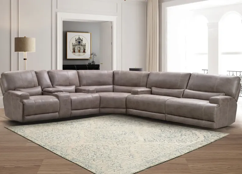 Bowery Beige Fabric 3 Pc. Power Sectional