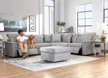 Palmer 4 Pc. Power Sectional W/ Power Headrests & Armless Chair