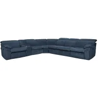 Brooklyn Blue 6 Pc. Power Sectional W/ Adjustable Headrests