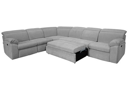 Brooklyn Gray 5 Pc. Power Sectional W/ Adjustable Headrests