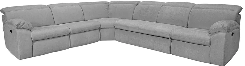 Brooklyn Gray 5 Pc. Power Sectional W/ Adjustable Headrests