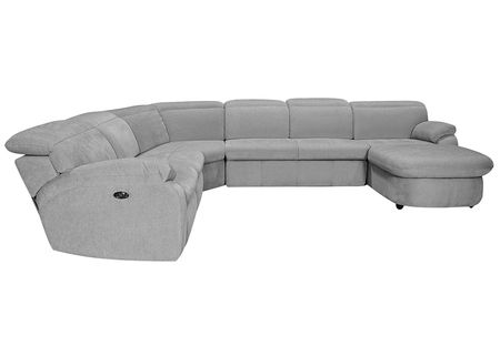 Brooklyn Gray 5 Pc. Power Sectional W/ Adjustable Headrests & Chaise