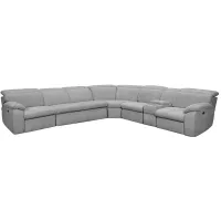 Brooklyn Gray 6 Pc. Power Sectional W/ Adjustable Headrests