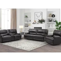 Bowery Chocolate Leather 2 Pc. Power Living Room