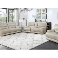 Bowery Taupe Leather 3 Pc. Power Living Room