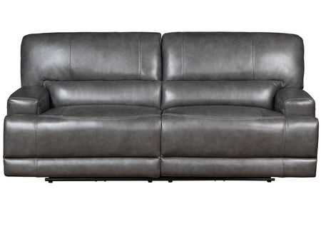 Bowery Charcoal Leather 2 Pc. Power Living Room
