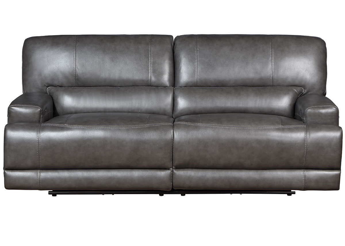 Bowery Charcoal Leather 3 Pc. Power Living Room