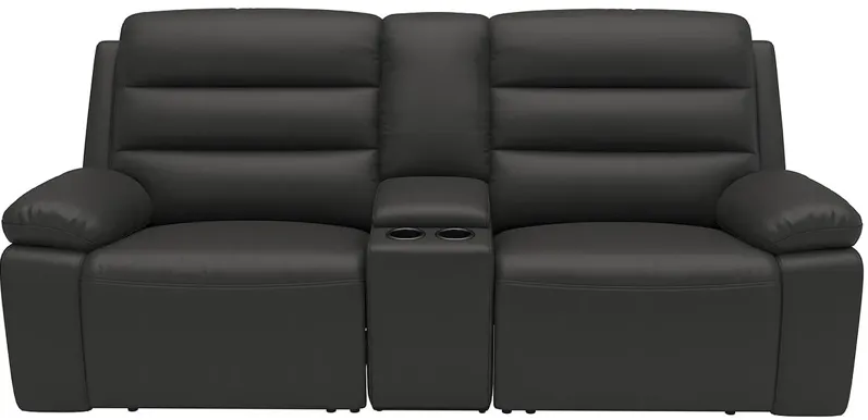 Duke Dark Gray Leather 3 Pc. Power Reclining Living Room W/ Power Headrests