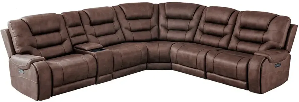 Baxter Brown 6 Pc. Power Reclining Sectional W/ Power Headrests & 2 Armless Chairs