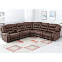 Baxter Brown 6 Pc. Power Reclining Sectional W/ Power Headrests & 2 Armless Chairs