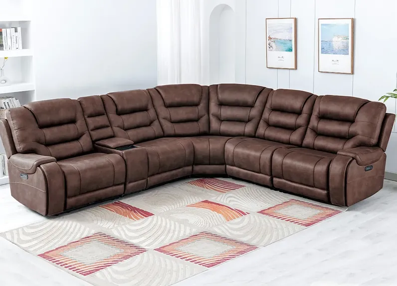 Baxter Brown 6 Pc. Power Reclining Sectional W/ Power Headrests