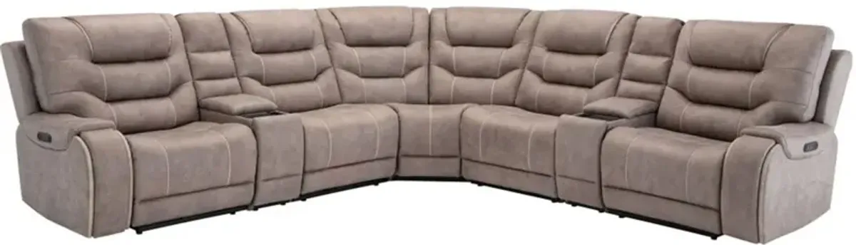 Baxter Gray 7 Pc. Power Reclining Sectional W/ Power Headrests