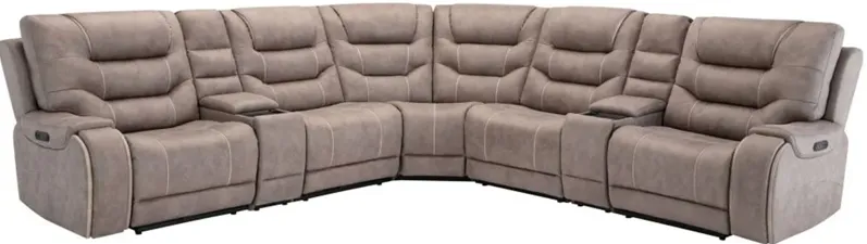 Baxter Gray 7 Pc. Power Reclining Sectional W/ Power Headrests