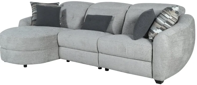 Murray 3 Pc. Power Reclining Sectional W/ Power Headrests & Chaise (Reverse)