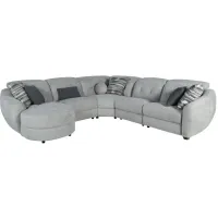 Murray 5 Pc. Power Reclining Sectional W/ Power Headrests Plus 2 Armless Chairs & Chaise (Reverse)