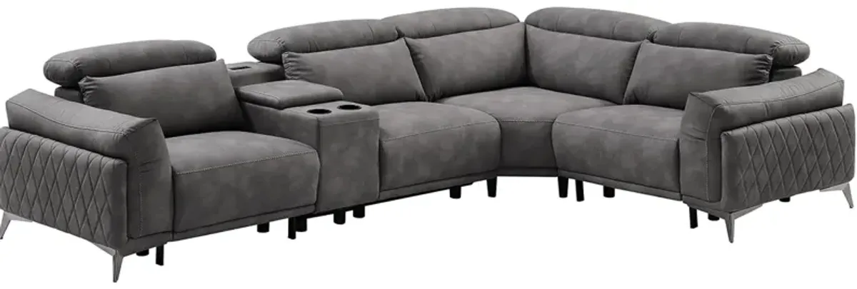 Aura 5 Pc. Power Reclining Sectional W/ Adjustable Headrests