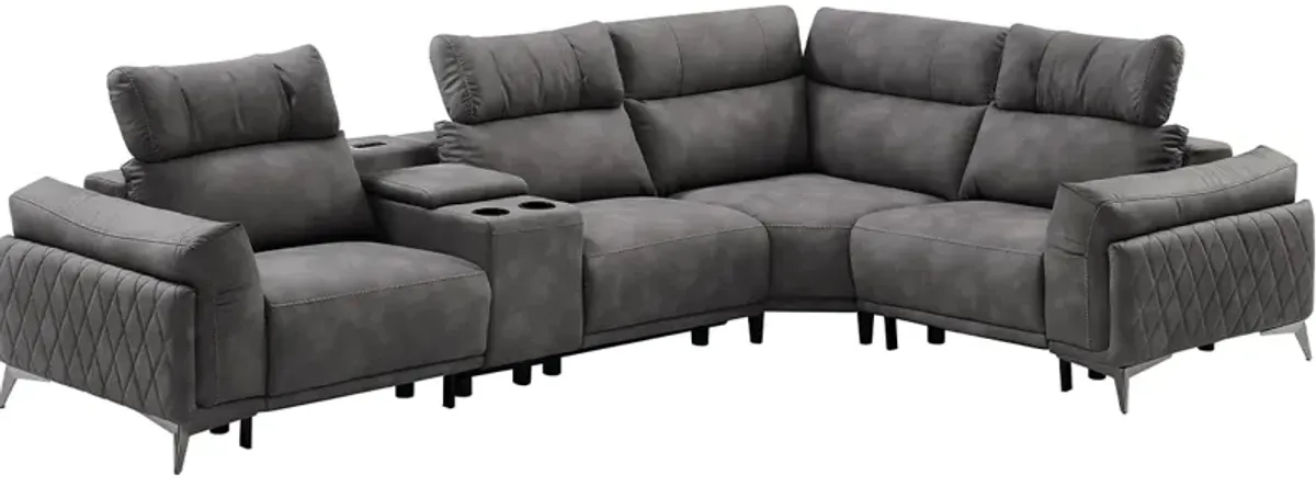 Aura 5 Pc. Power Reclining Sectional W/ Adjustable Headrests