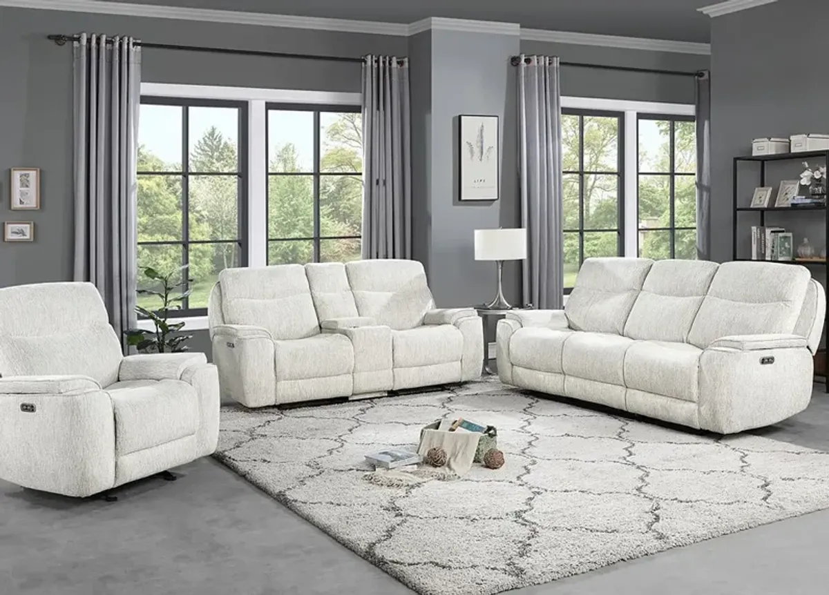 Violette White 3 Pc. Power Reclining Living Room W/ Power Headrests