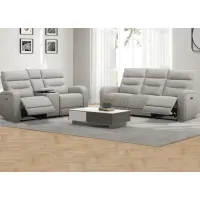 Emerie Gray Fabric 2 Pc. Power Reclining Living Room W/ Power Headrests