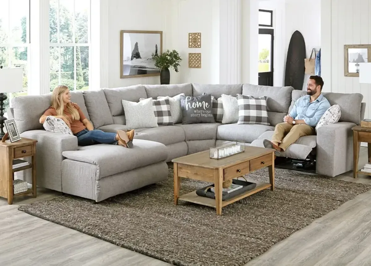 Perdita 6 Pc. Power Reclining Sectional W/ Chaise (Reverse)