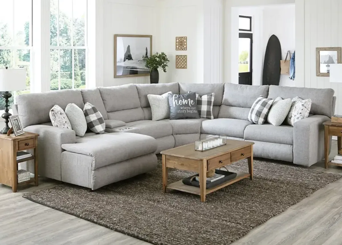 Perdita 6 Pc. Power Reclining Sectional W/ Chaise (Reverse)