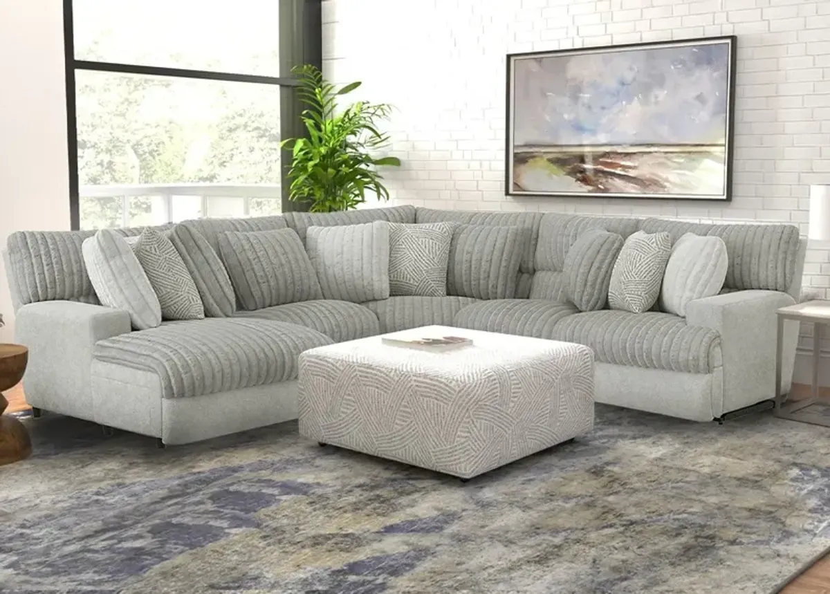 Kayen 5 Pc. Power Reclining Sectional W/ 2 Armless Chairs & Chaise (Reverse)