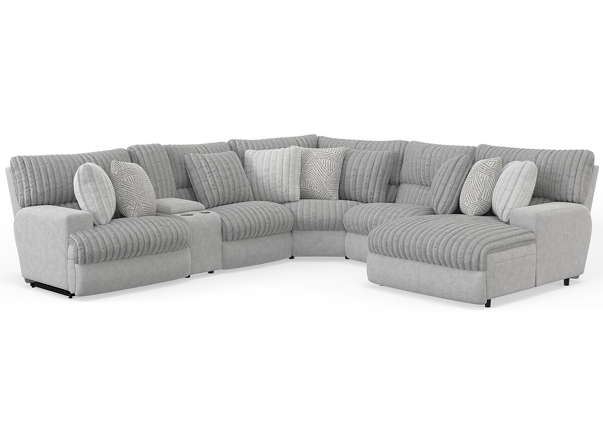 Kayen 6 Pc. Power Reclining Sectional W/ 2 Armless Chairs & Chaise