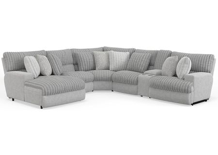 Kayen 6 Pc. Power Reclining Sectional W/ 2 Armless Chairs & Power Chaise (Reverse)