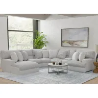 Kayen 6 Pc. Power Reclining Sectional W/ 2 Armless Chairs & Power Chaise (Reverse)