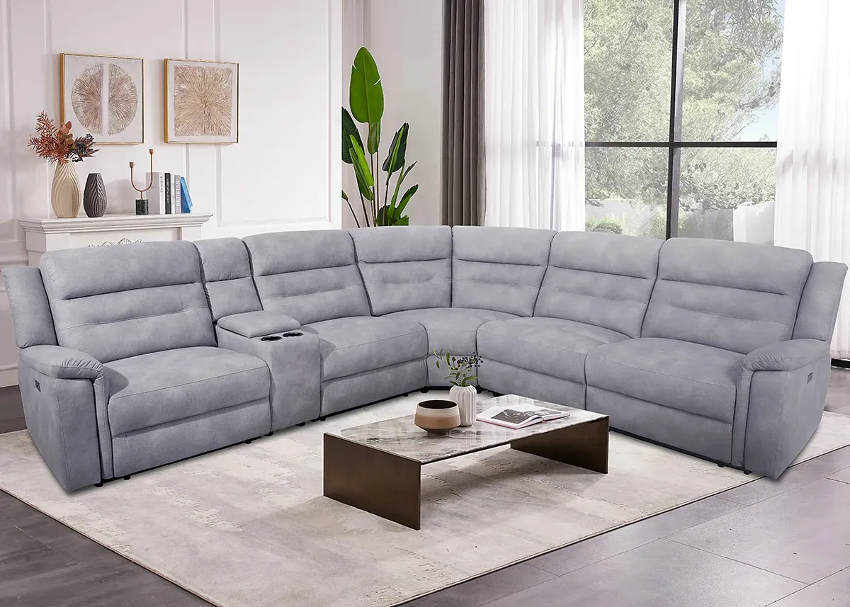 Arvada 6 Pc. Power Reclining Sectional W/ 2 Armless Chairs