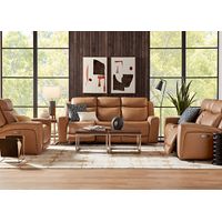 Davidson Brown Leather 3 Pc. Power Reclining Living Room W/ Power Headrests By Drew & Jonathan
