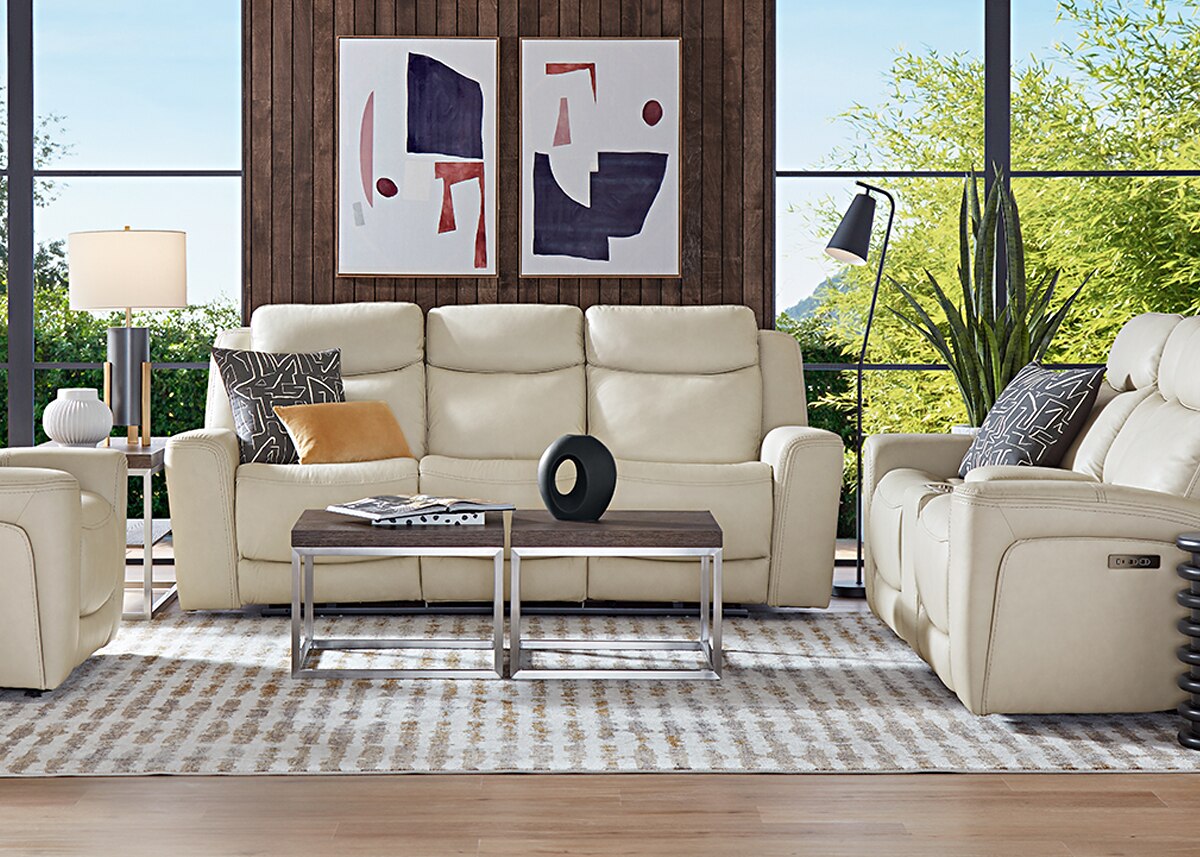 Davidson Gray Leather 2 Pc. Dual Power Reclining Living Room W/ Power Headrests By Drew & Jonathan