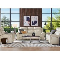 Davidson Gray Leather 3 Pc. Power Reclining Living Room W/ Power Headrests By Drew & Jonathan