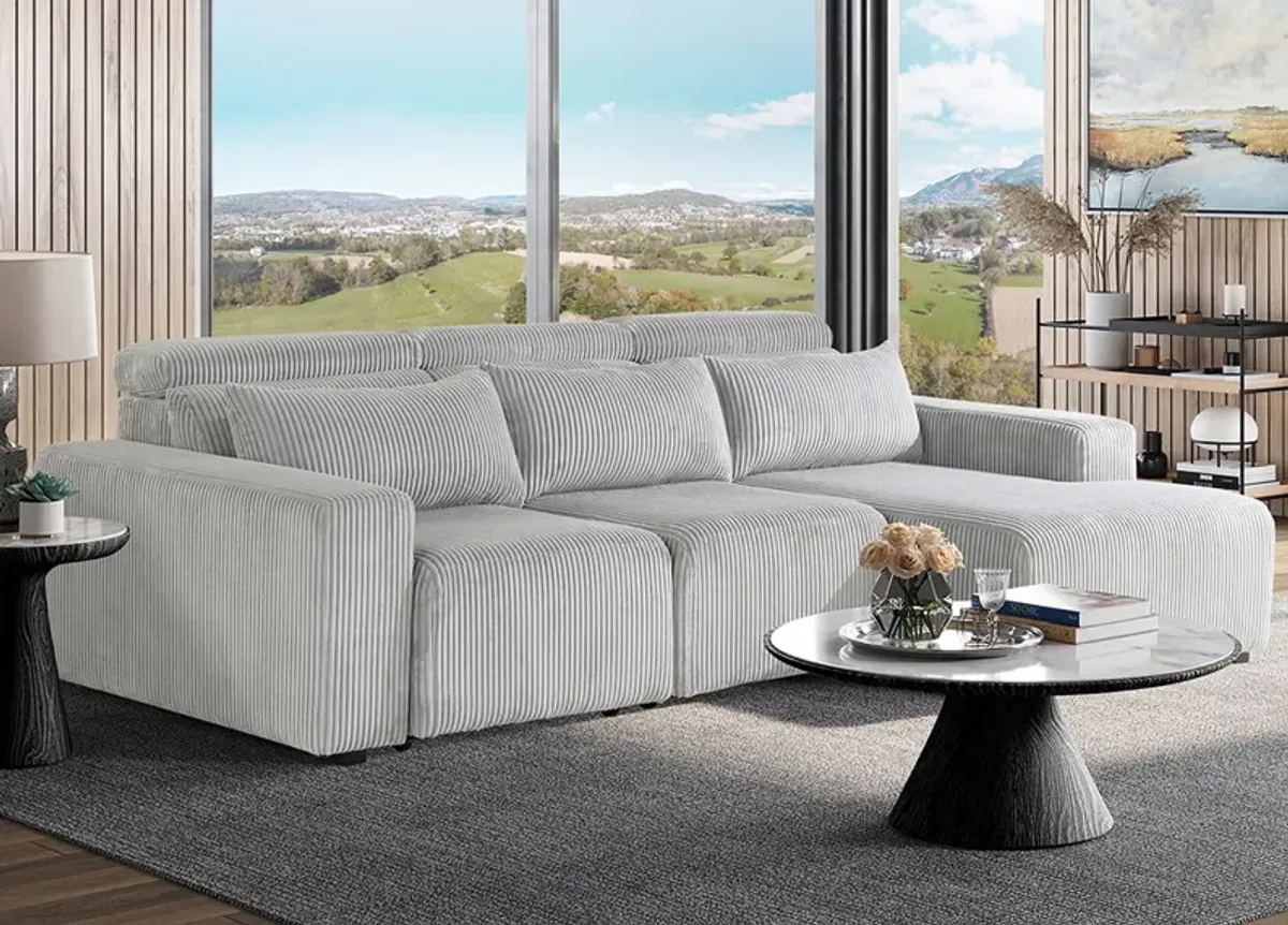 Zoro 3 Pc. Sectional W/ Adjustable Headrests & Chaise