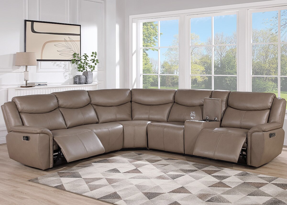 Brett Beige 3 Pc. Power Reclining Sectional