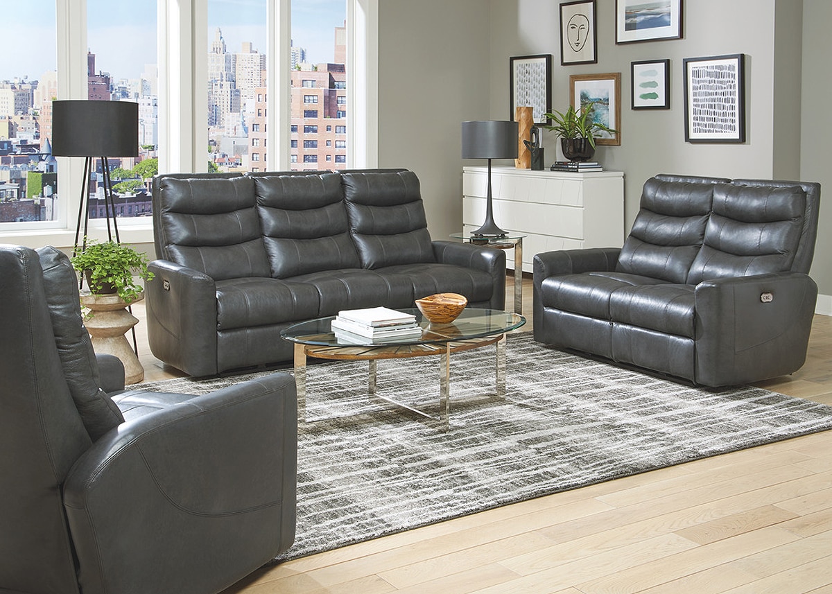 Drew Leather 3 Pc. Power Reclining Living Room