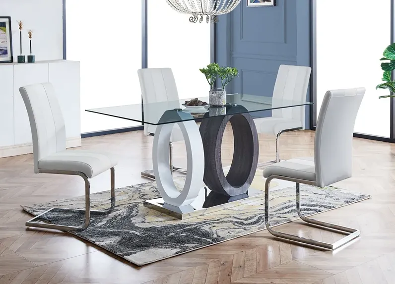 Chloe 5 Pc. Dinette W/ White Chairs