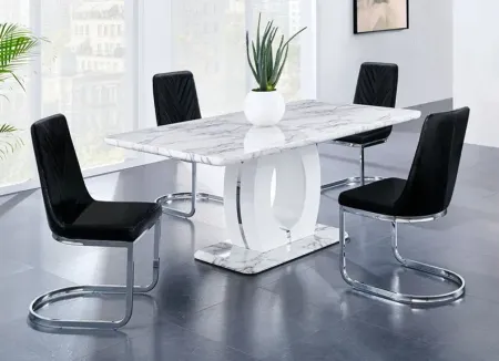 Rossi 5 Pc. Dinette w/Black Side Chairs