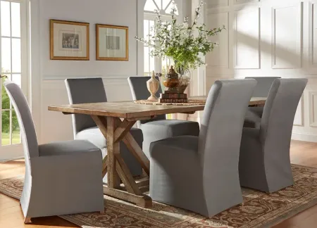 Richland 5 Pc. Dinette W/ Gray Slipcover Chairs