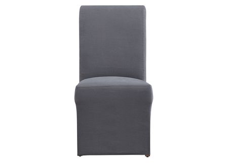 Richland Rolled Back Side Chair W/ Gray Slipcover